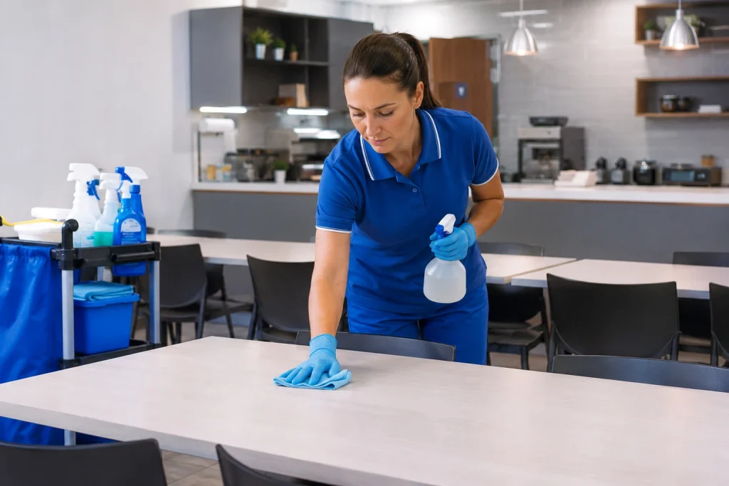 Clean office kitchen area maintained by Add Clean in Perth
